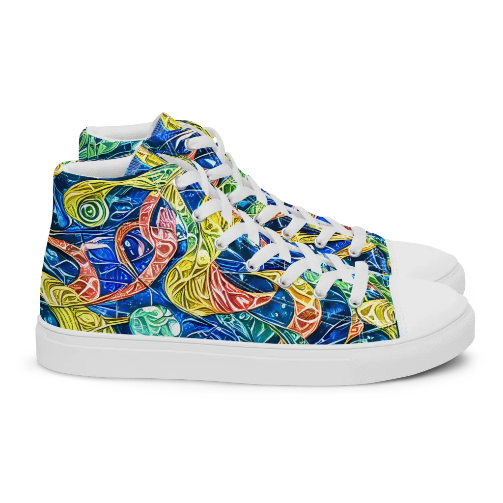 Sonic Tide on Women's High Top Canvas Shoes — Right