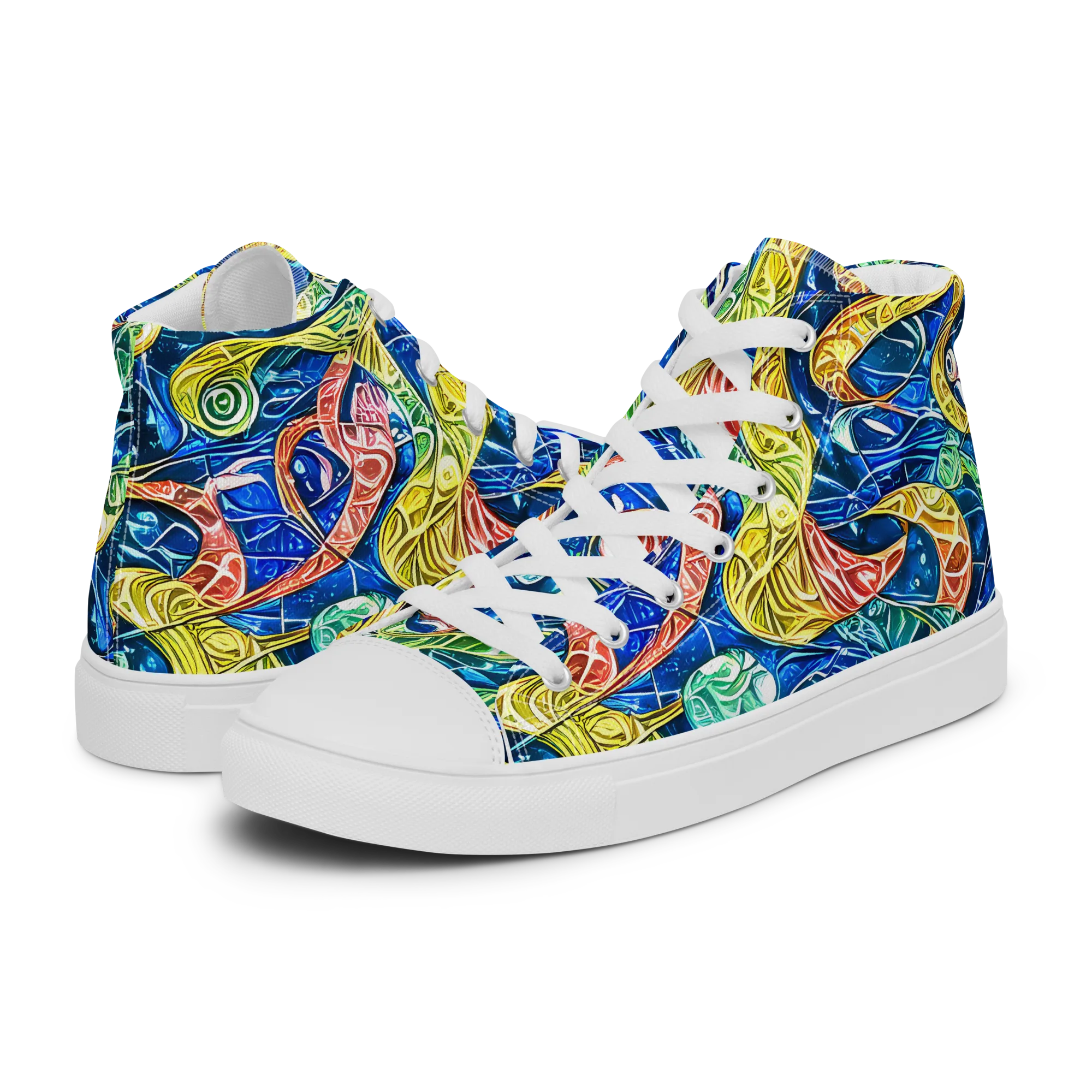 Sonic Tide on Women's High Top Canvas Shoes — Left