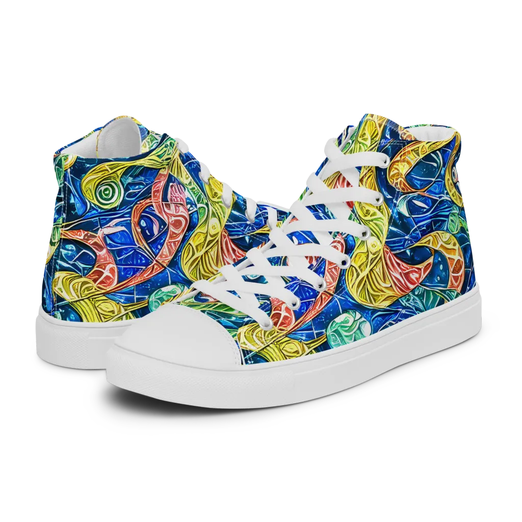 Sonic Tide on Women's High Top Canvas Shoes — Left