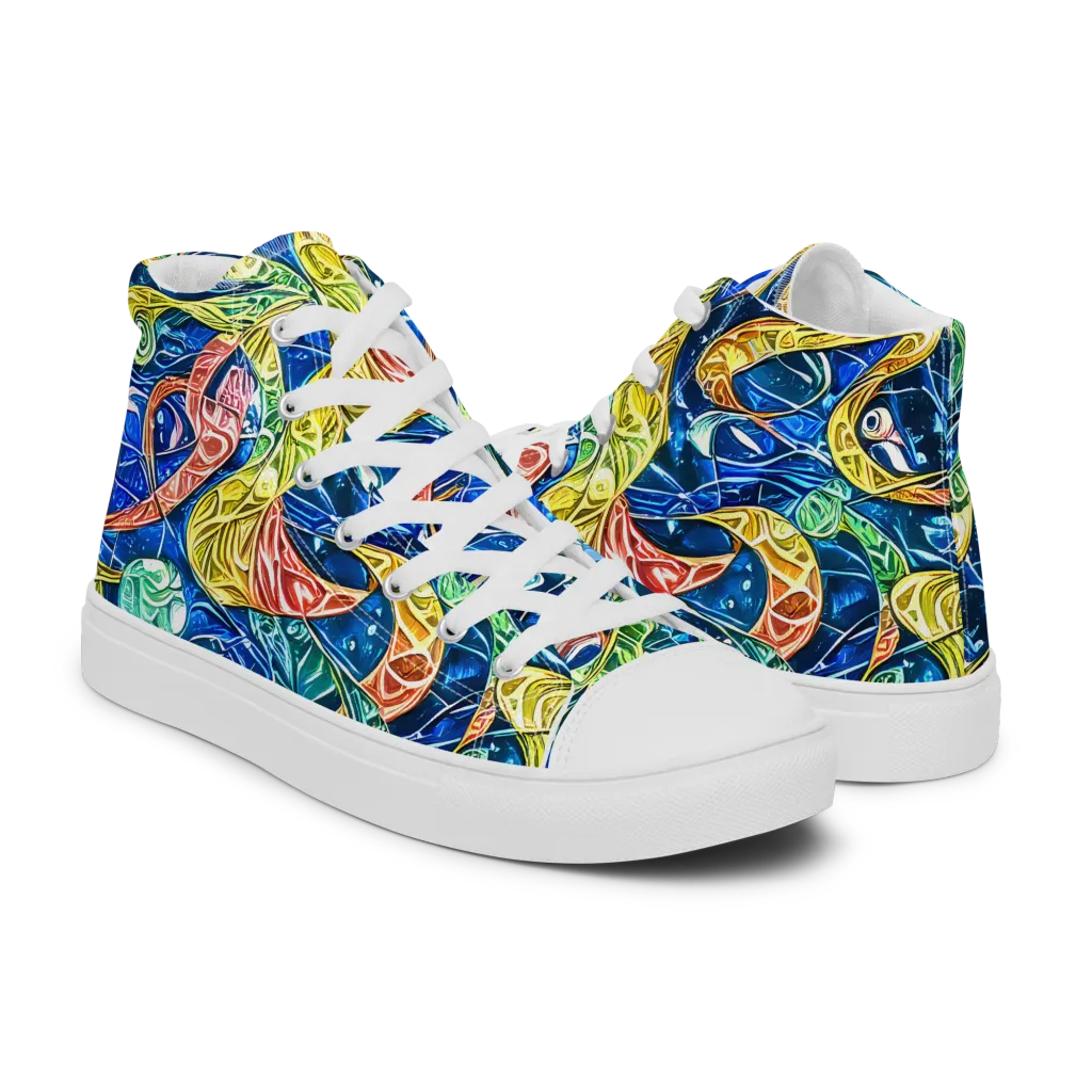 Sonic Tide on Women's High Top Canvas Shoes — Right