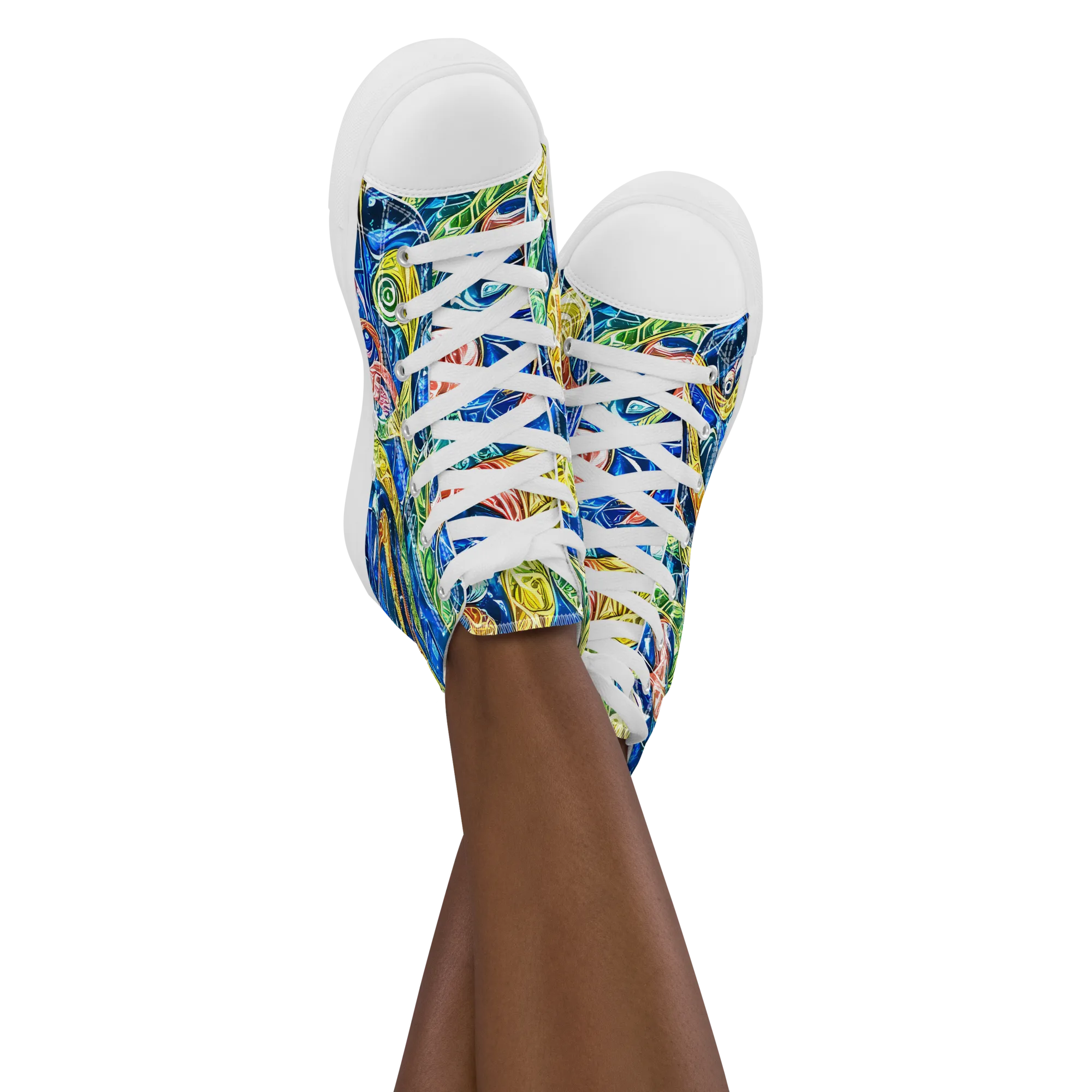 Sonic Tide on Women's High Top Canvas Shoes — Front