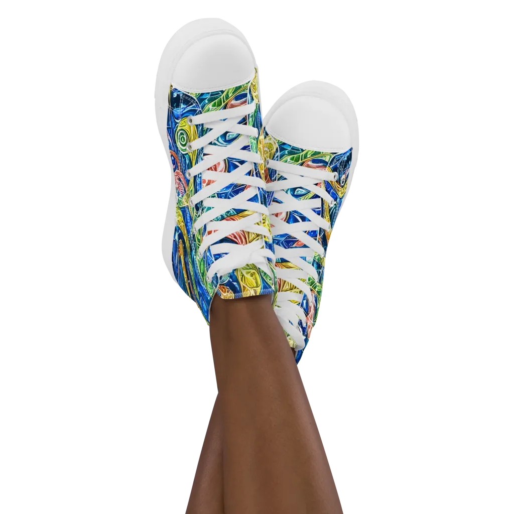 Sonic Tide on Women's High Top Canvas Shoes — Front