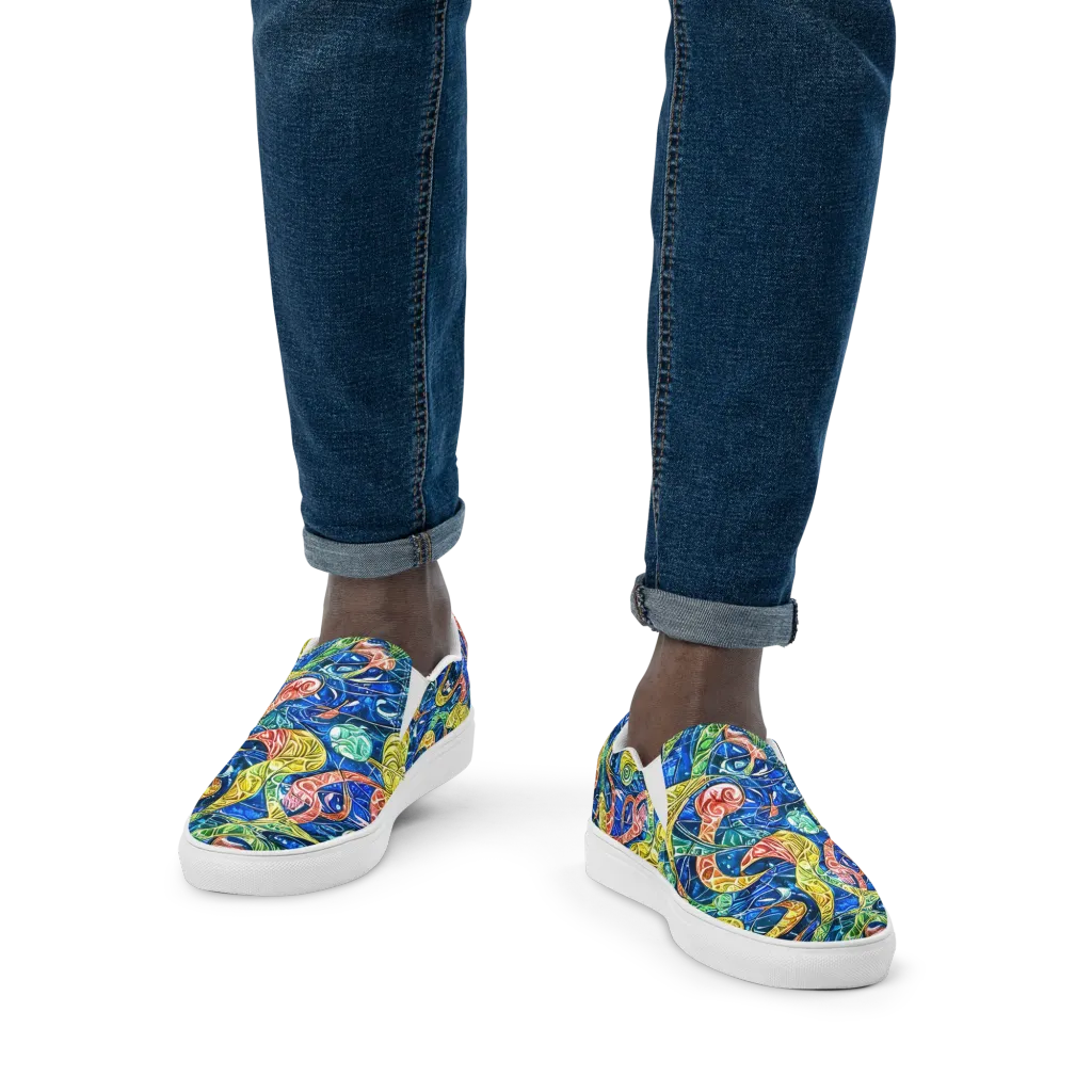 Sonic Tide on Men's Slip-On Canvas Shoes — Front
