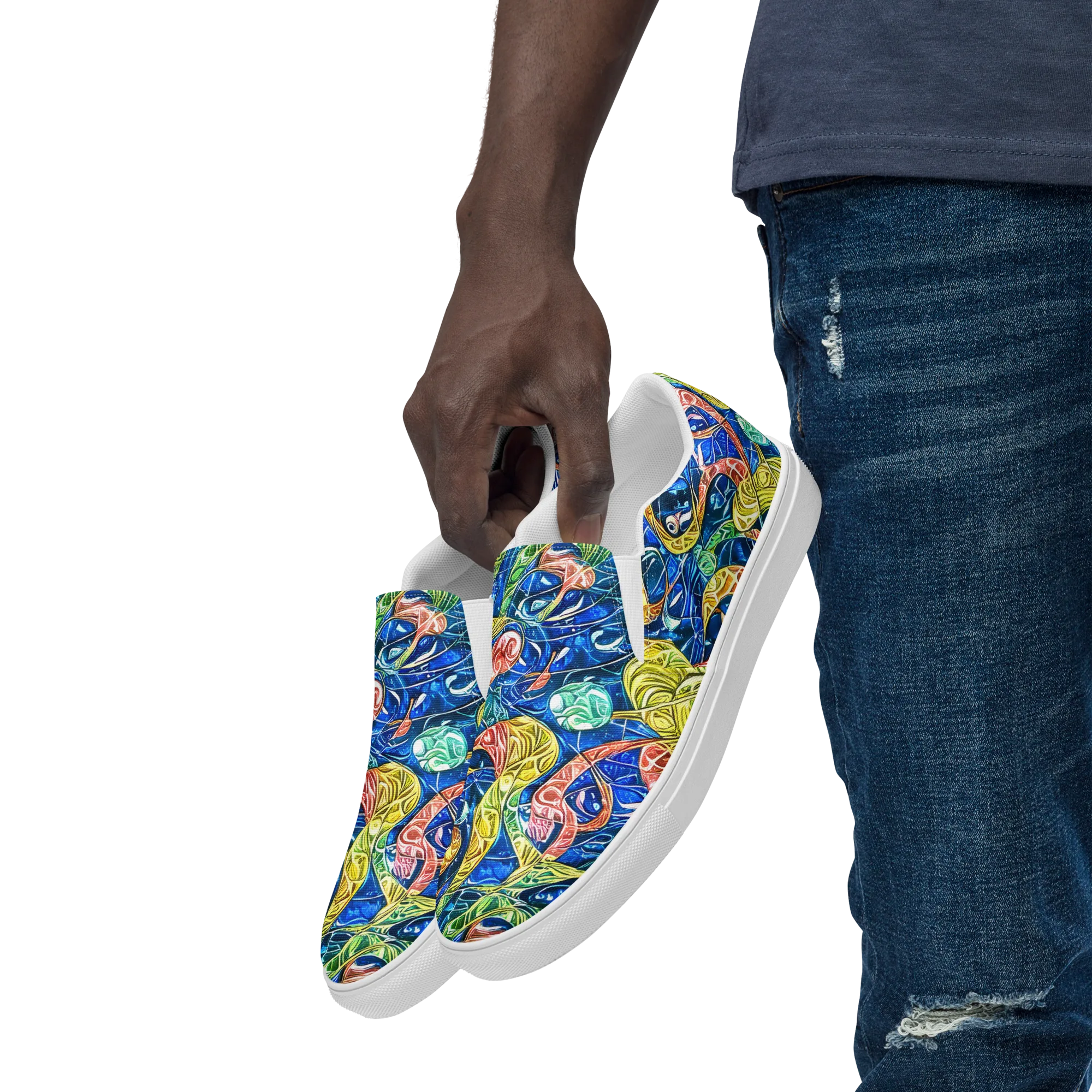 Sonic Tide on Men's Slip-On Canvas Shoes — Left Front