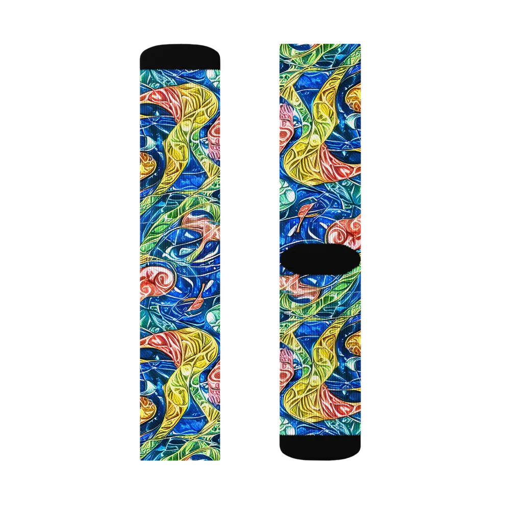 Sonic Tide on Socks — Right Sock
