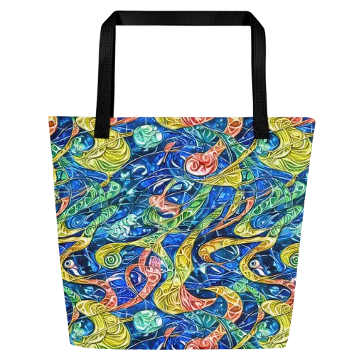 Sonic Tide on a Large Tote Bag W/ Pocket