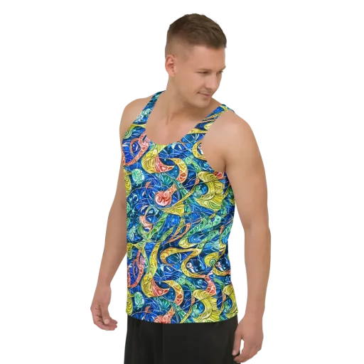 Sonic Tide on a Men's Tank Top