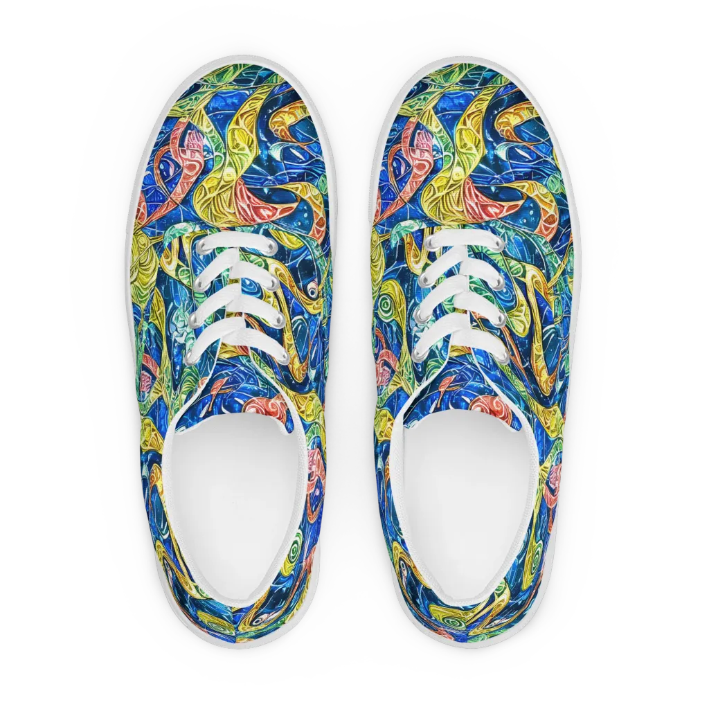Sonic Tide on Men's Lace-Up Canvas Shoes — Front