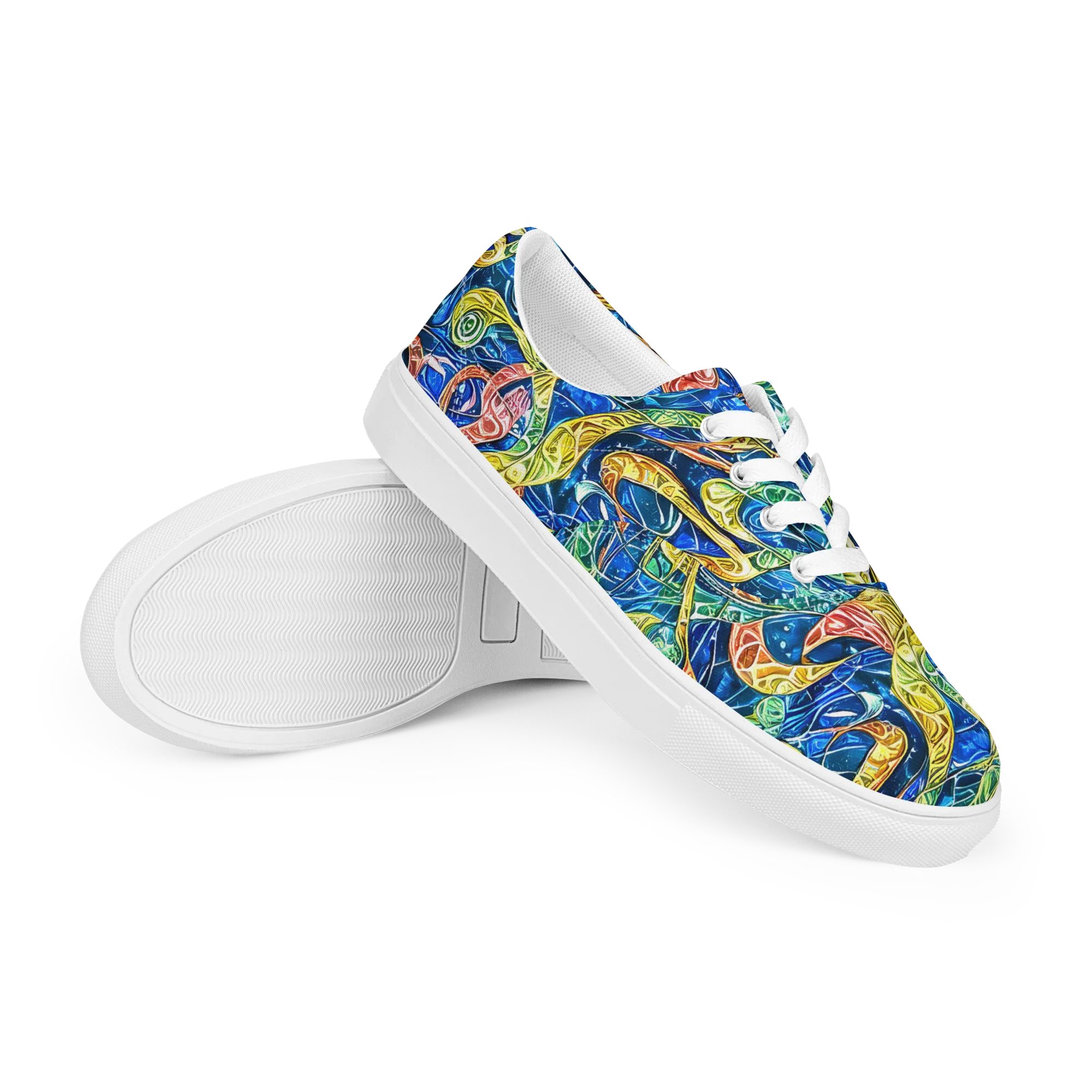 Sonic Tide on Men's Lace-Up Canvas Shoes — Right Front