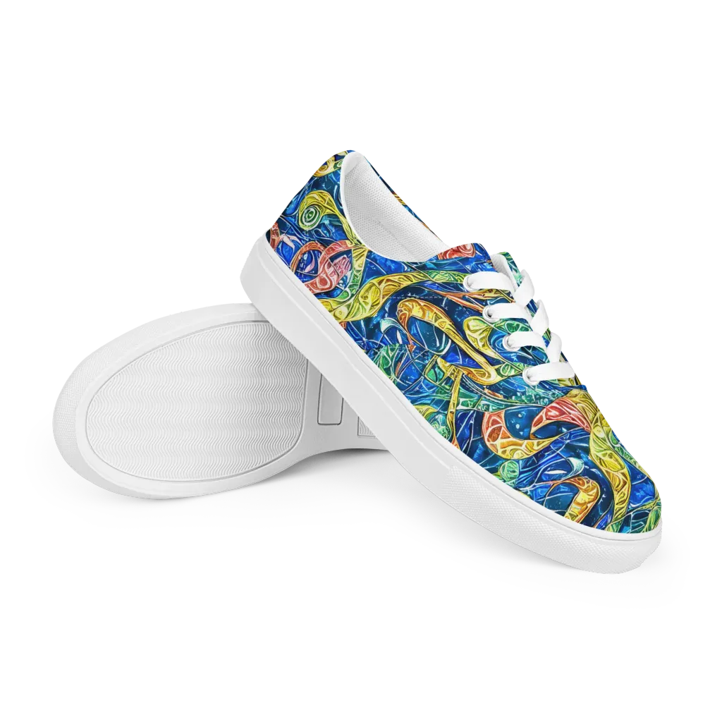 Sonic Tide on Men's Lace-Up Canvas Shoes — Right Front