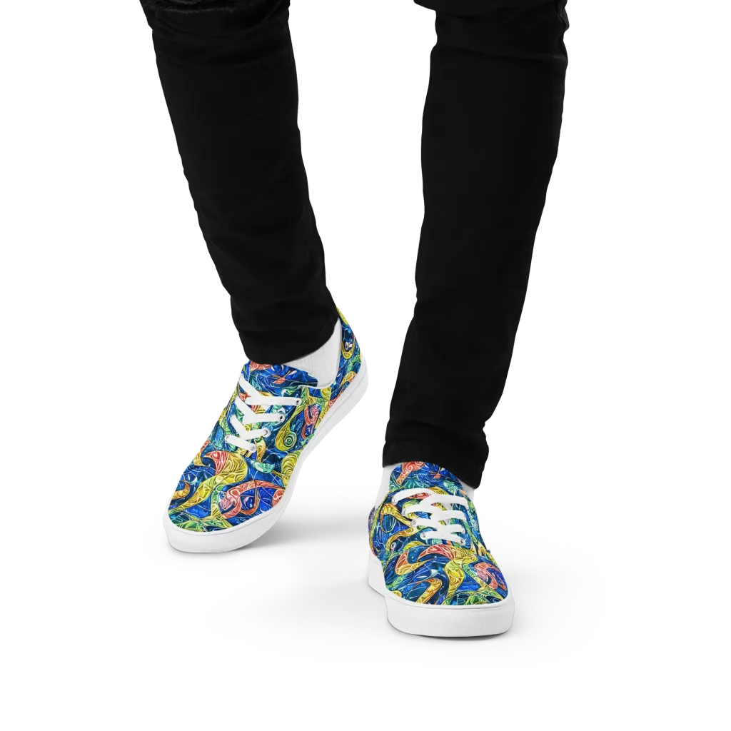Sonic Tide on Men's Lace-Up Canvas Shoes — Front
