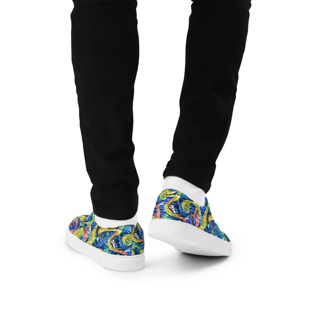 Sonic Tide on Men's Lace-Up Canvas Shoes — Back