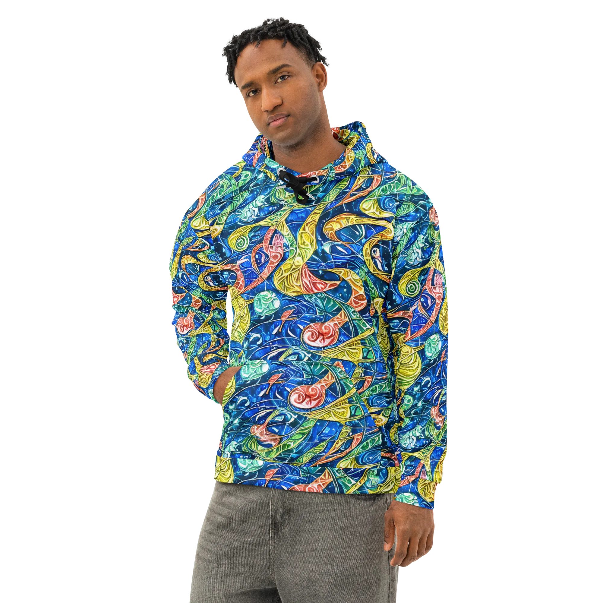 Sonic Tide on Cotton Hoodie — Left Front