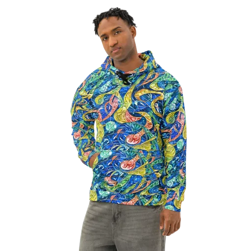 Sonic Tide on a Cotton Hoodie