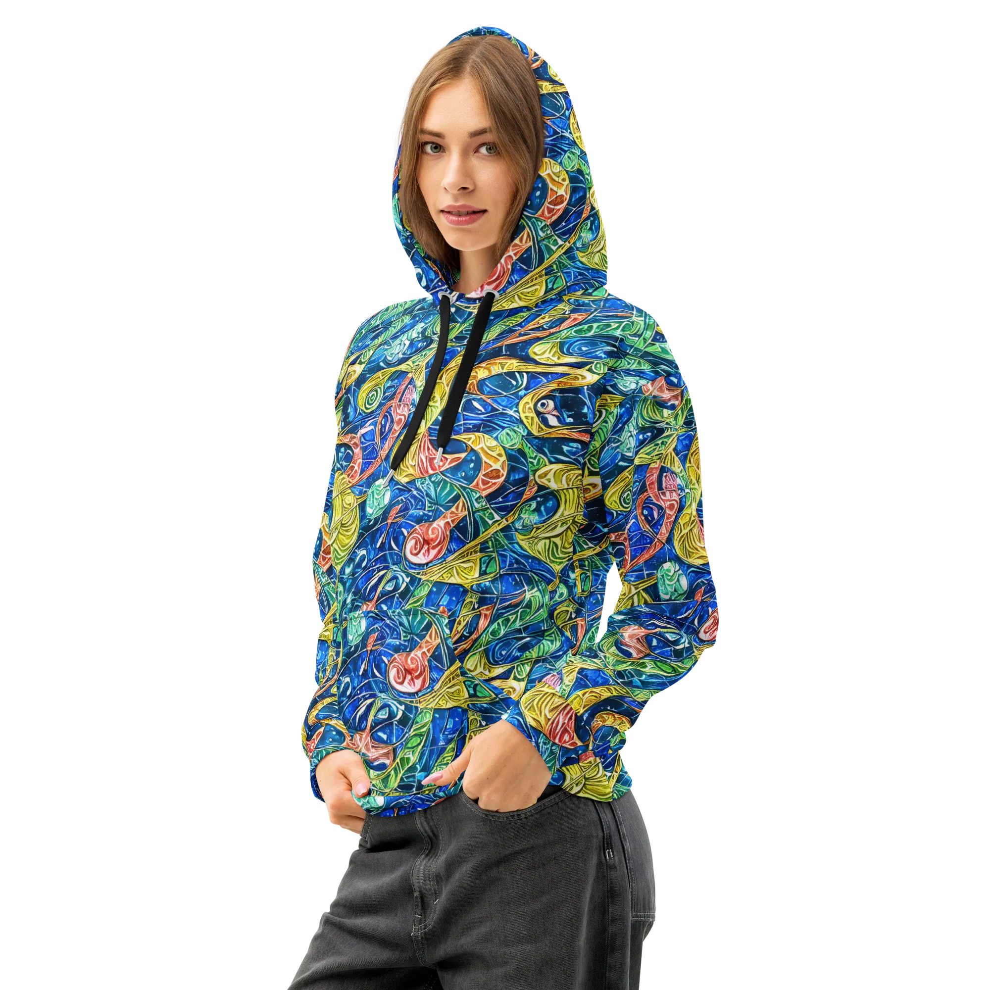 Sonic Tide on Cotton Hoodie — Left Front