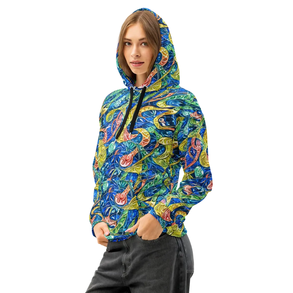 Sonic Tide on Cotton Hoodie — Left Front