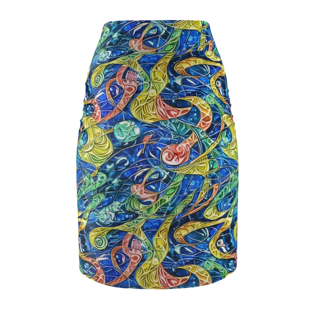 Sonic Tide on Pencil Skirt — Back
