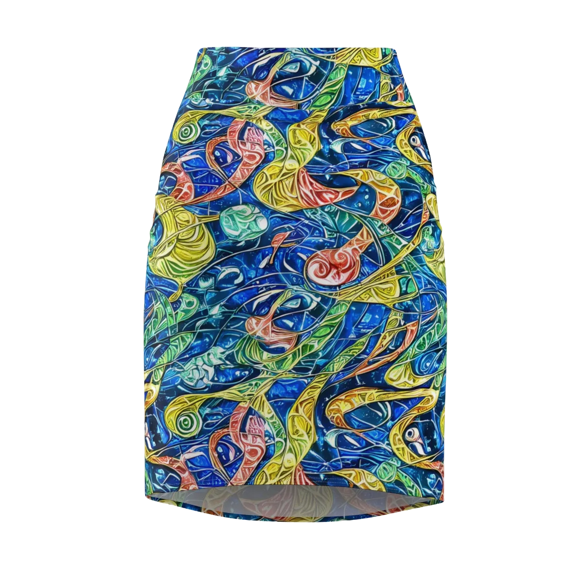 Sonic Tide on Pencil Skirt — Front