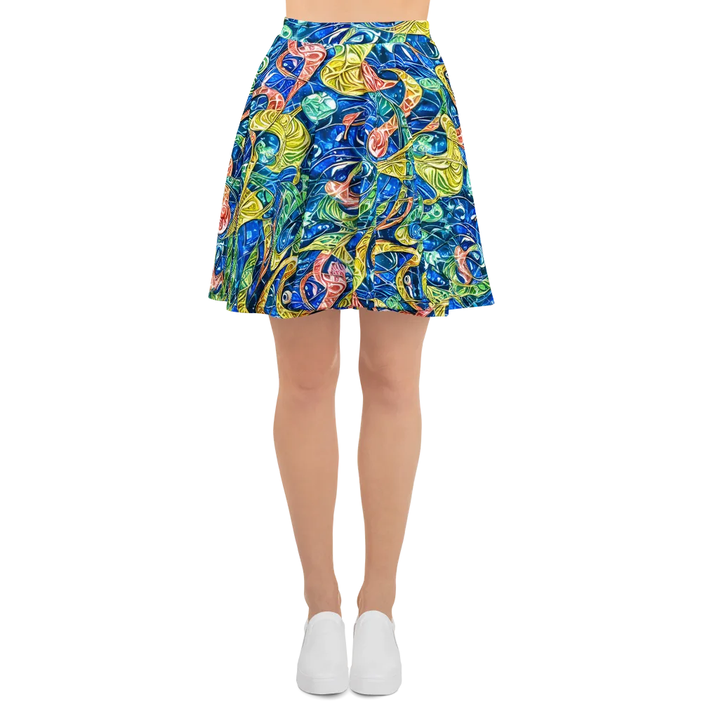 Sonic Tide on Skater Skirt — Front
