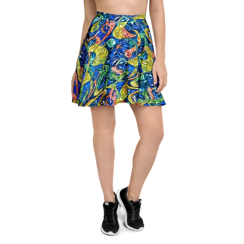 Sonic Tide on Skater Skirt — Front