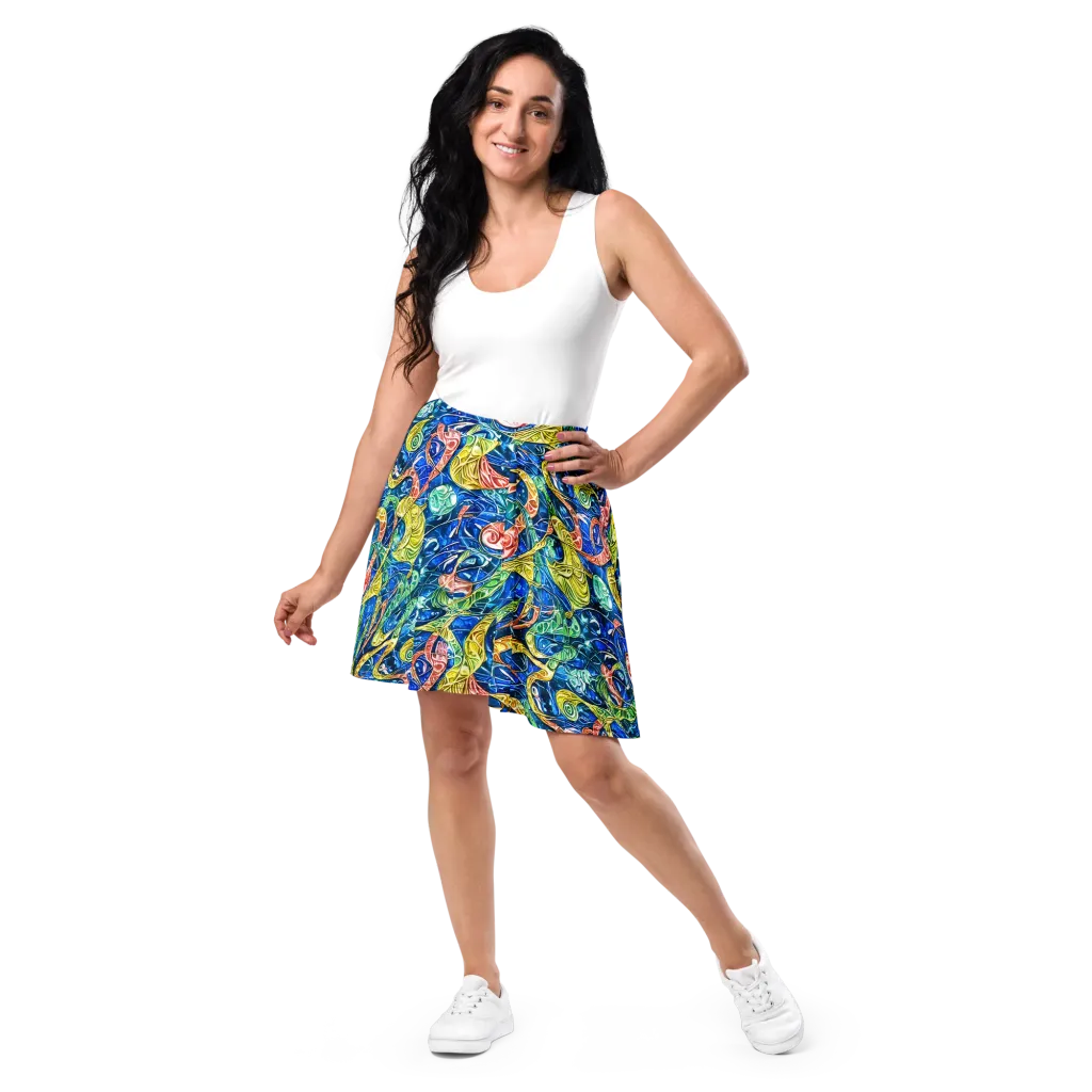 Sonic Tide on Skater Skirt — Front