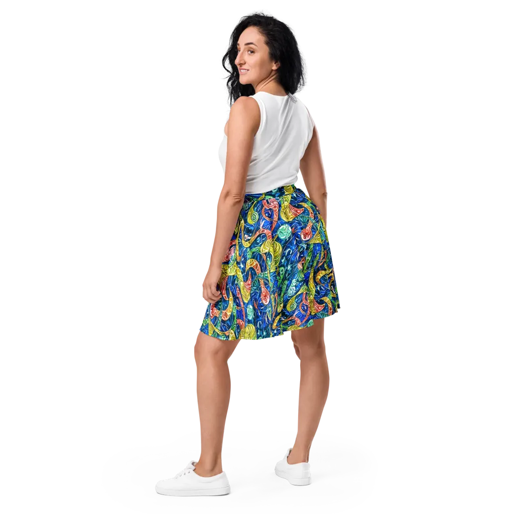 Sonic Tide on Skater Skirt — Back