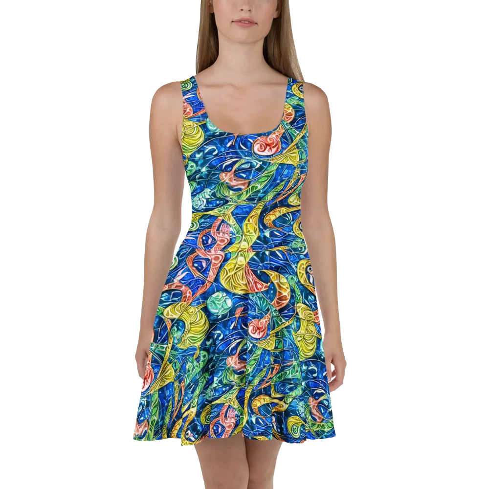 Sonic Tide on Skater Dress — Front