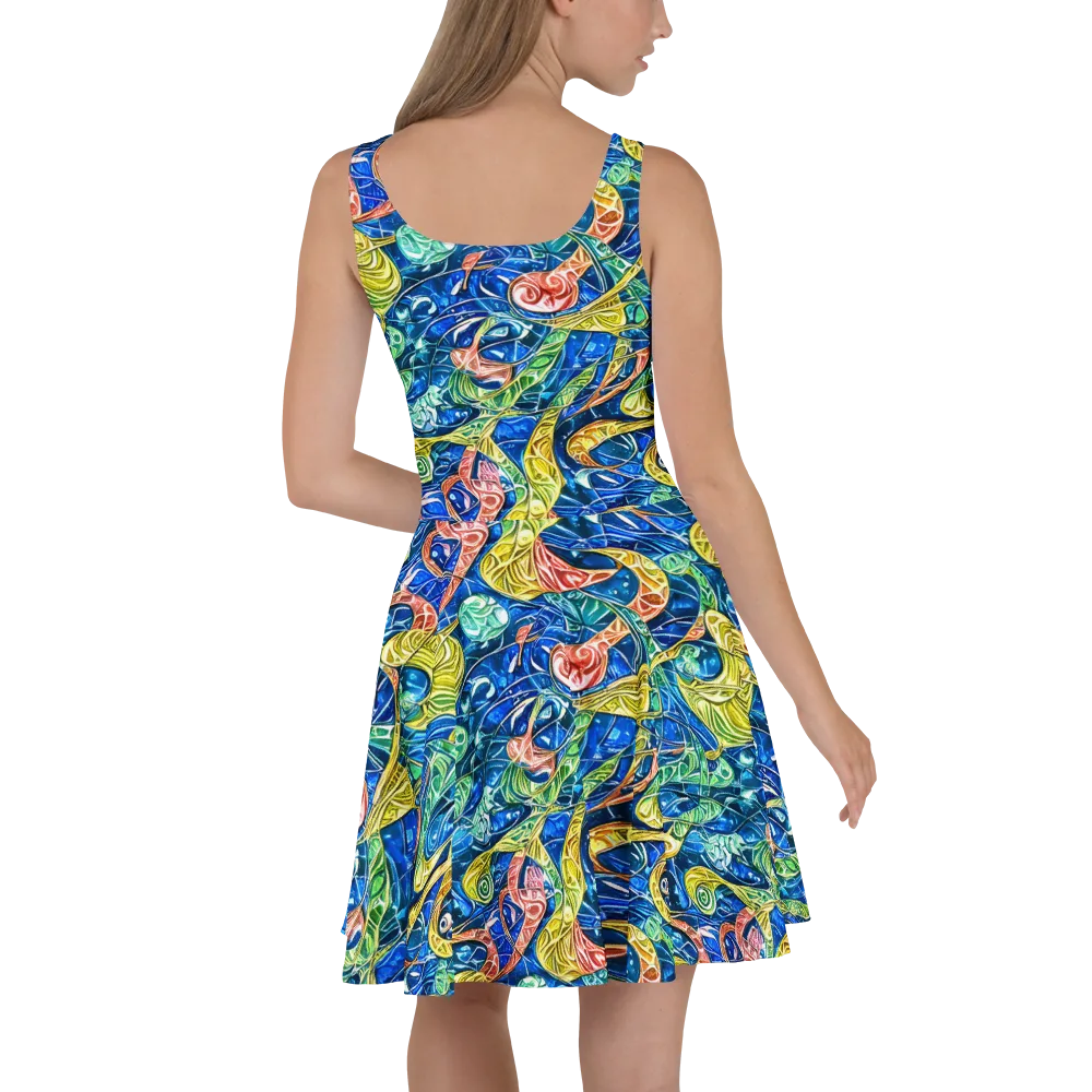 Sonic Tide on Skater Dress — Back