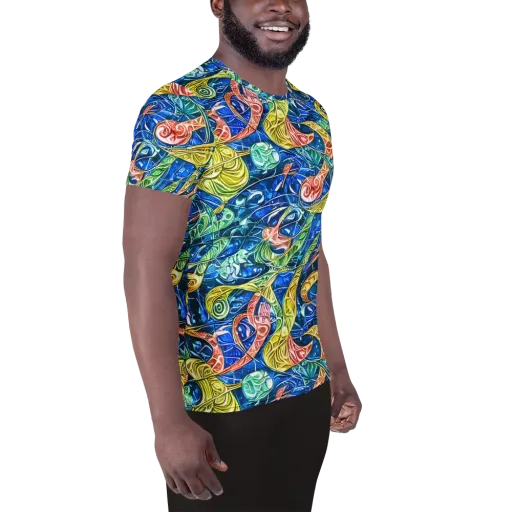 Sonic Tide on a Men's Athletic T-Shirt