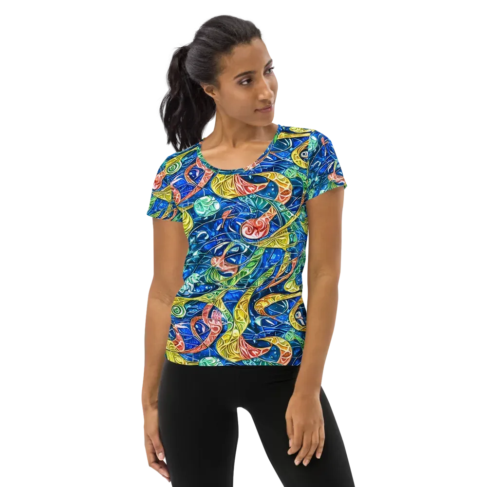 Sonic Tide on Women's Athletic T-Shirt — Front