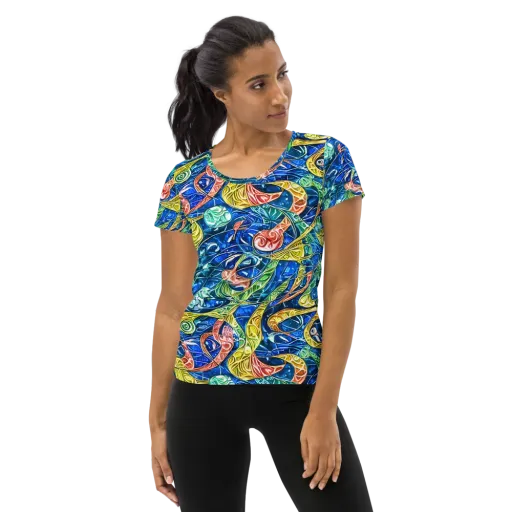 Sonic Tide on a Women's Athletic T-Shirt