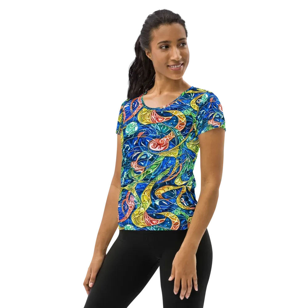 Sonic Tide on Women's Athletic T-Shirt — Left