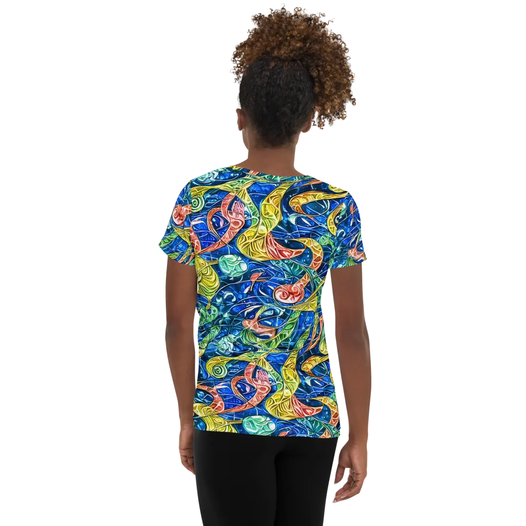 Sonic Tide on Women's Athletic T-Shirt — Back