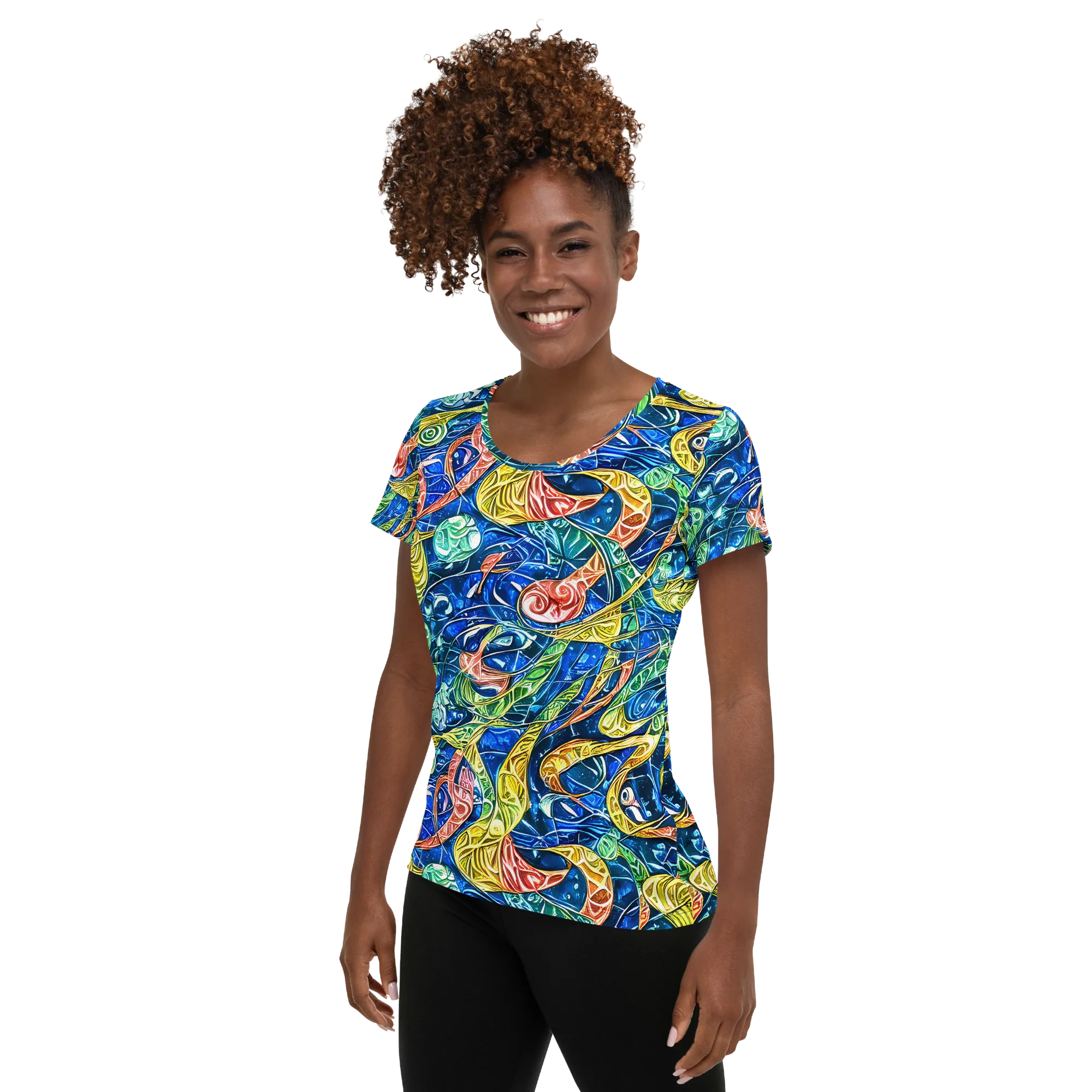 Sonic Tide on Women's Athletic T-Shirt — Left