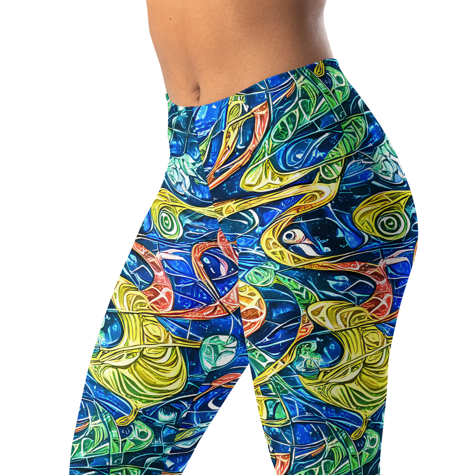 Sonic Tide on Leggings — Left Front