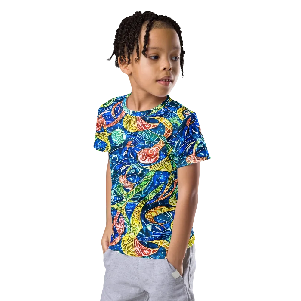 Sonic Tide on Kids Crew Neck T-Shirt — Left Front
