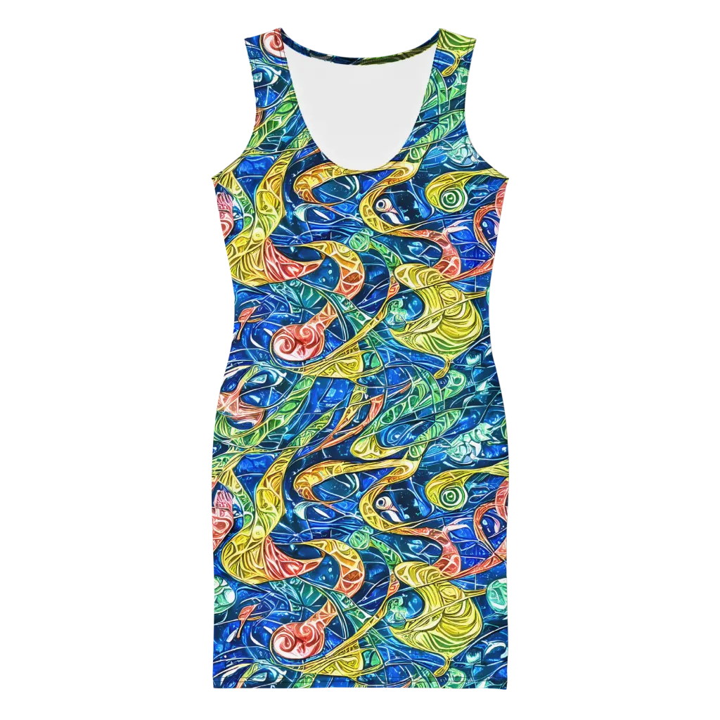 Sonic Tide on Bodycon Dress — Front