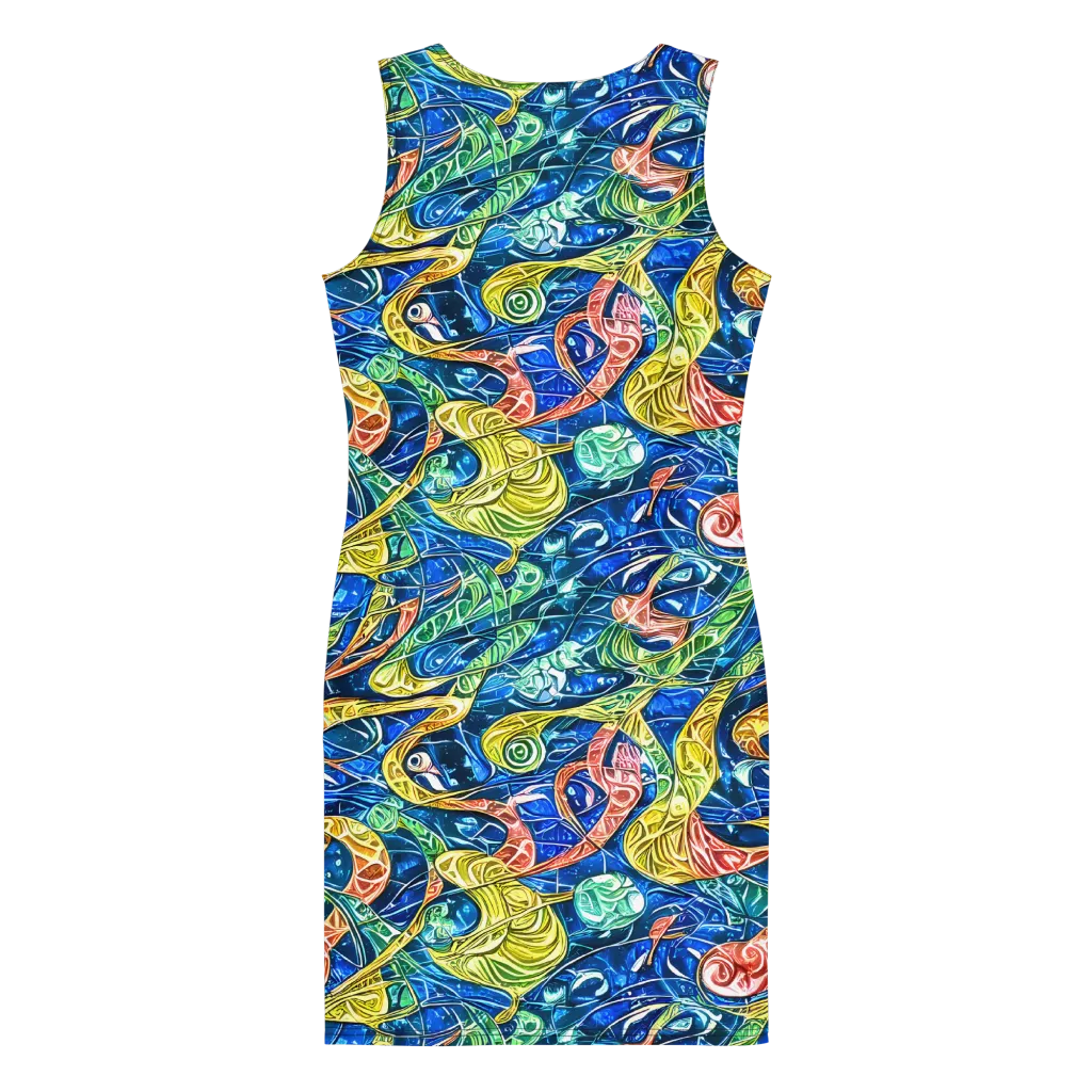 Sonic Tide on Bodycon Dress — Back