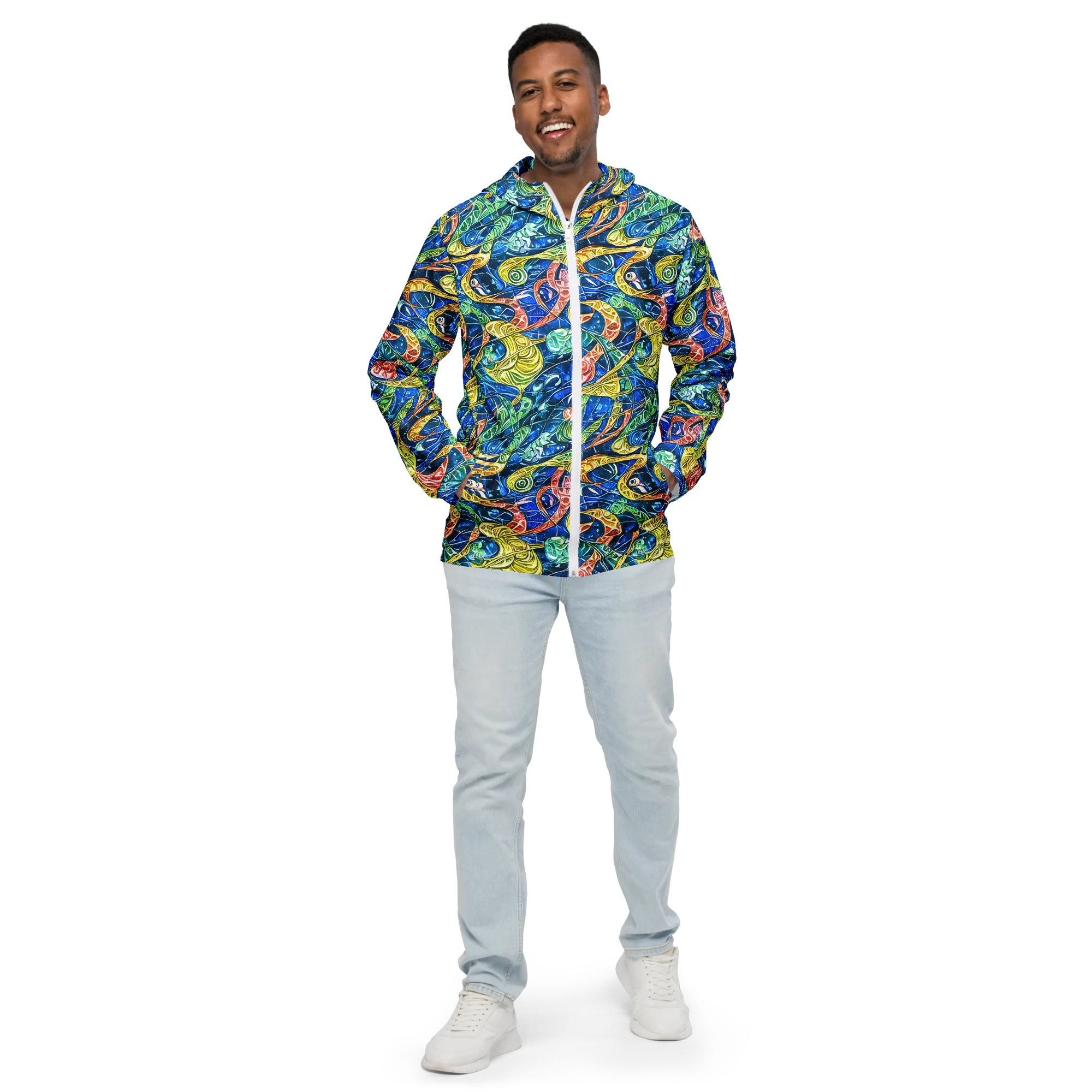 Sonic Tide on Men's Windbreaker — Front