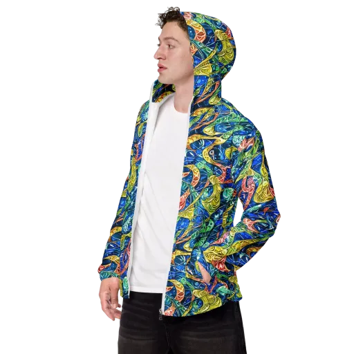 Sonic Tide on a Men's Windbreaker