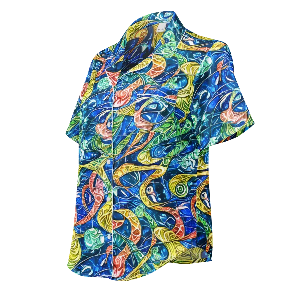 Sonic Tide on Women's Short Sleeve Pajama Top — Left Front