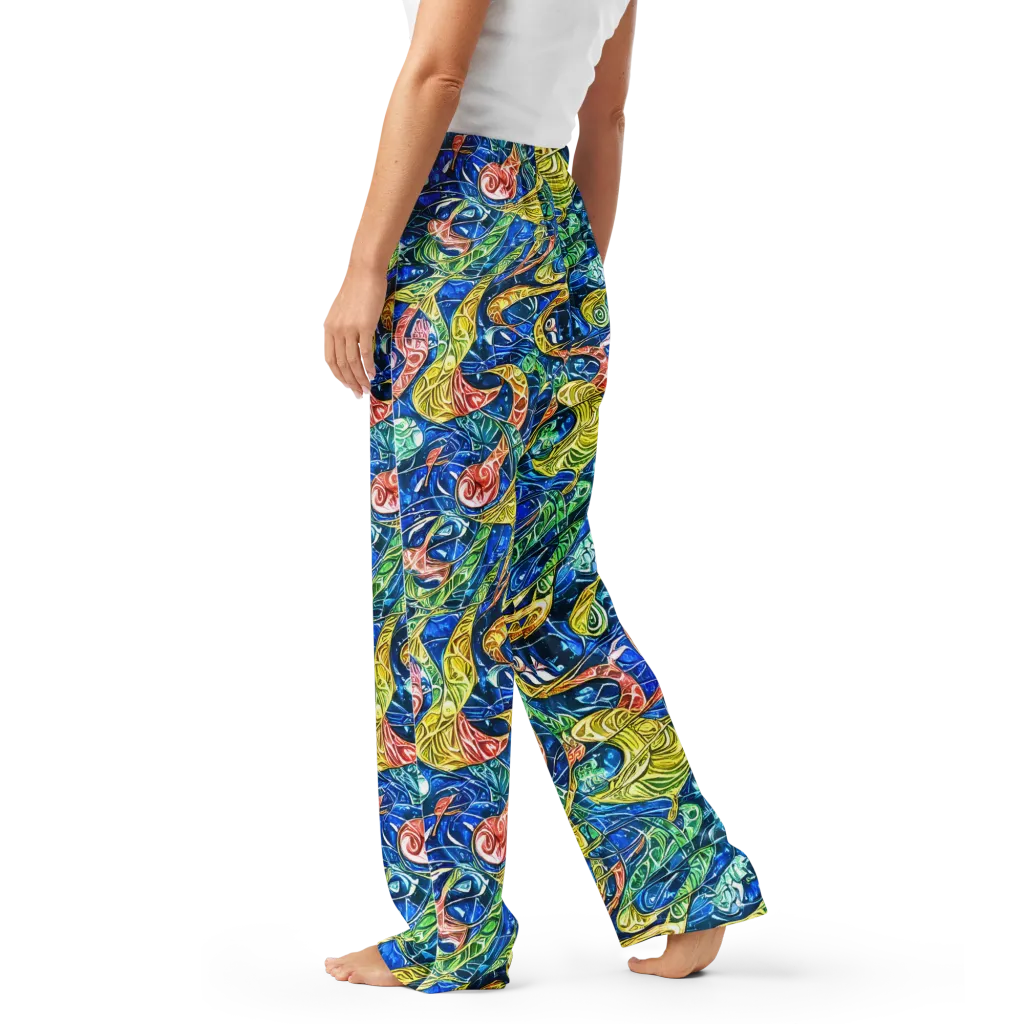 Sonic Tide on Women's Pajama Pants — Left