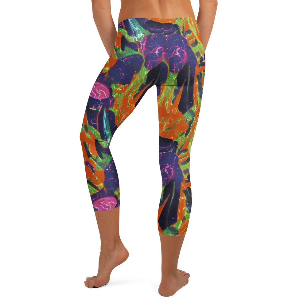 Starlit Static on Capri Leggings — Back