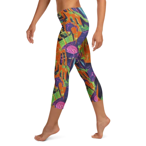 Starlit Static on a Capri Leggings