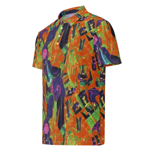 Starlit Static on a Men's Slim Fit Polo Shirt