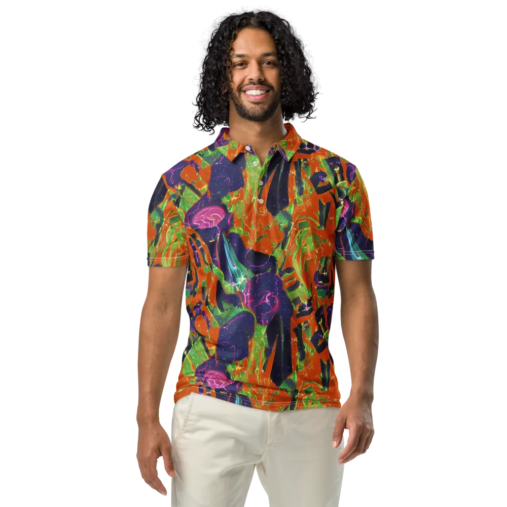 Starlit Static on Men's Slim Fit Polo Shirt — Front