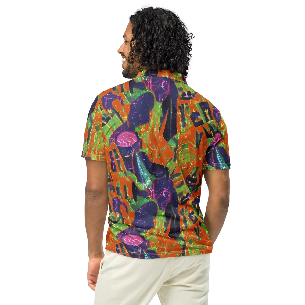 Starlit Static on Men's Slim Fit Polo Shirt — Back