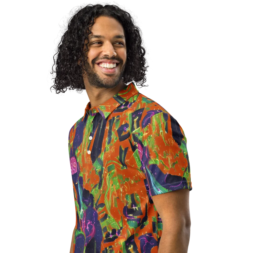 Starlit Static on Men's Slim Fit Polo Shirt — Left Front