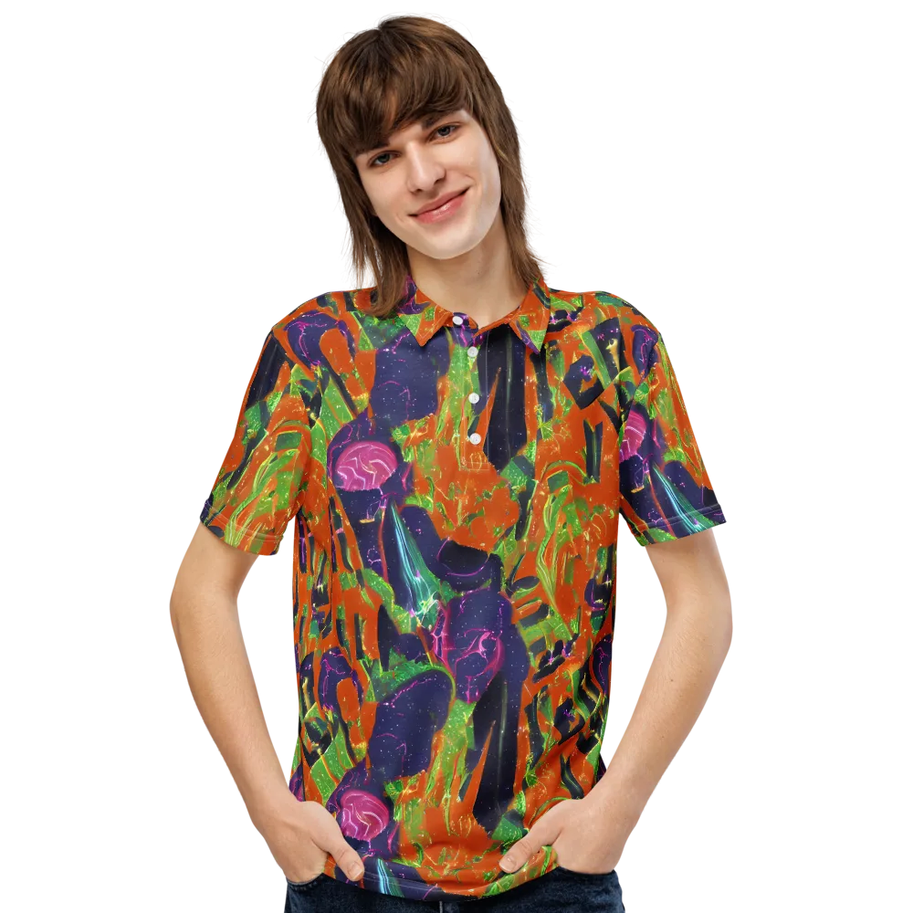 Starlit Static on Men's Slim Fit Polo Shirt — Front
