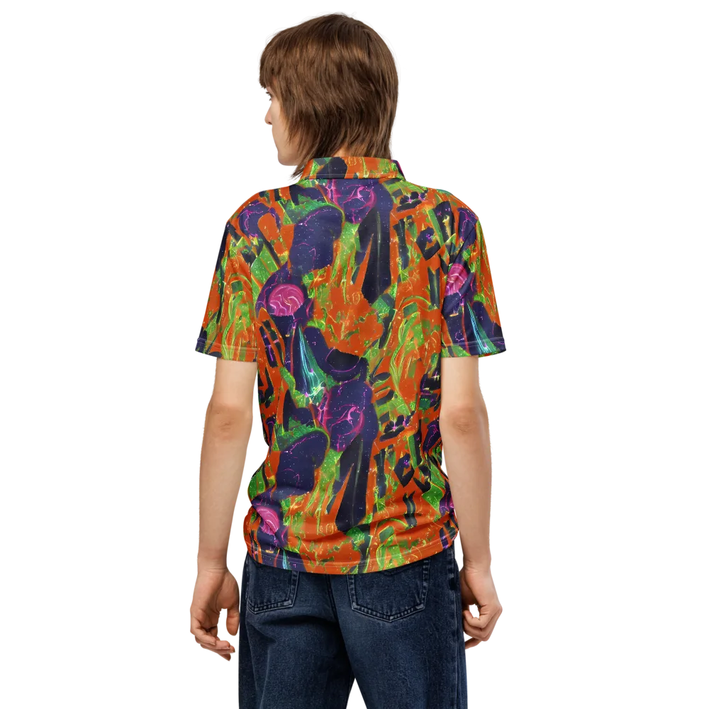 Starlit Static on Men's Slim Fit Polo Shirt — Back